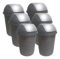 Comprar Kit 6 Cestos Tacho Residuos Tapa Vaiven 8 Lts 25cm Mayorista