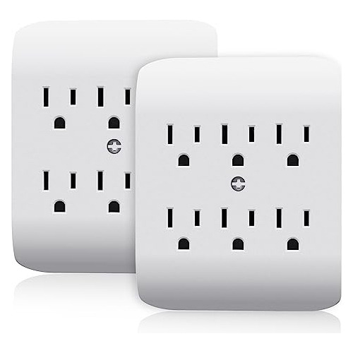Extensor De 6 Tomas Anclaje Central, Enchufe De Pared D...