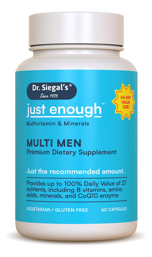 Dr. Siegal's Just Enough Multivitaminas Para Hombres, 60 Cap