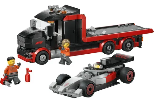Blocos de Montar Caminhão de Exibição F1 com Carro de Corrida Audi 60493 Lego
