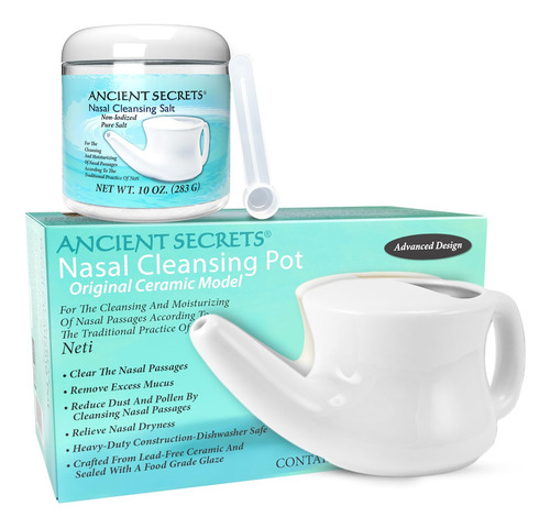 Ancient Secrets Neti Pot & Nasal Cleansing Salt Set Sistema