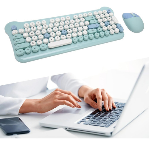 Ratón Bluetooth Juego De Teclado,teclado Y Ratón Inalámbrico Teclado Azul