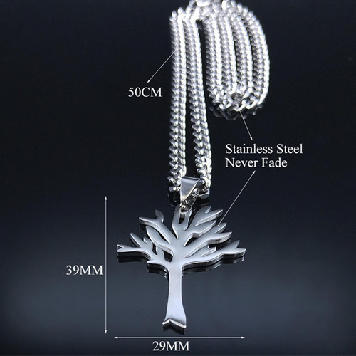 Da Collar De Árbol De Acero Inoxidable Colgante De Árbol