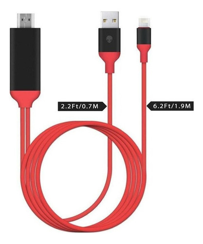 Adaptador Av De Tv Digital Para iPhone Cable Usb A Hdmi Hdtv