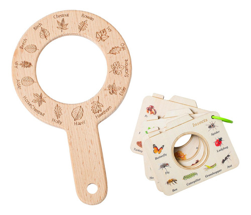 Juguete De Aprendizaje De Madera Para Niños Con Lupa, ,