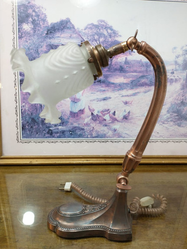 Antigua Lámpara Velador Art Nouveau