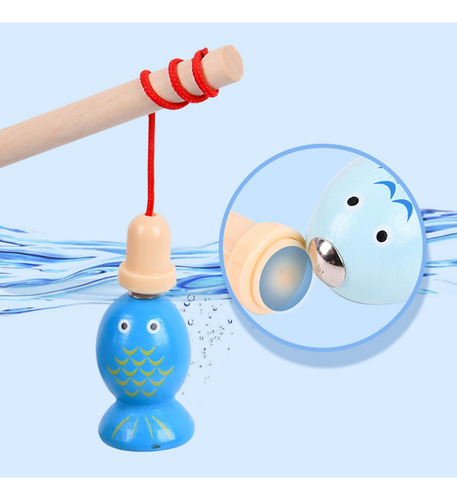 Playset Juego De Pesca Magnético De Madera Forma De