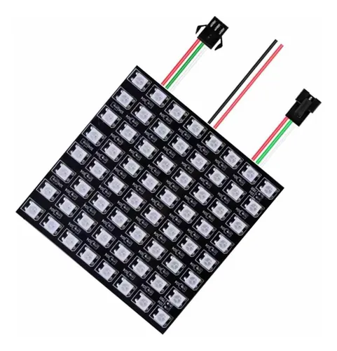 Modulo Matriz Led Flexible Rgb 8x8 Ws2812b 5050 Panel Cinta
