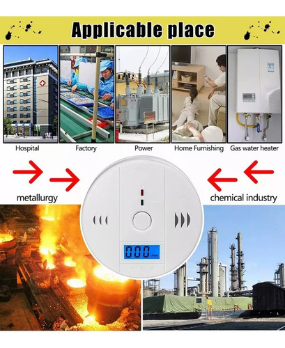 De Detector De Monóxido De Carbono Autônomo Digital Alarme