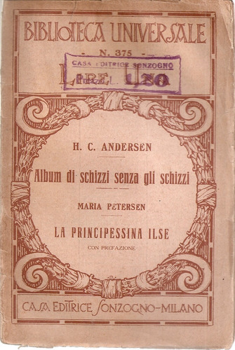 Album Schizzi Senza Gli Schizzi Andersen  Sonzogno Milano