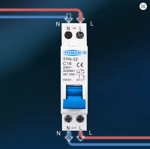 Pastilla Interruptor Termomagnetico Tomzn 120v 16a Riel Din