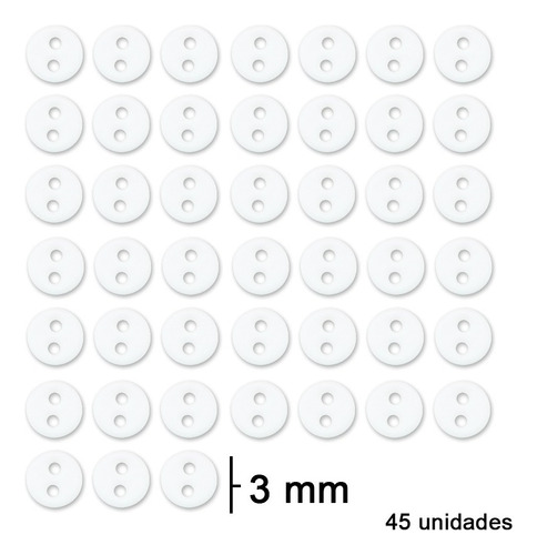 Botão Patchwork We Care About Micro 3mm Com 45 Und Cor 1346- Branco