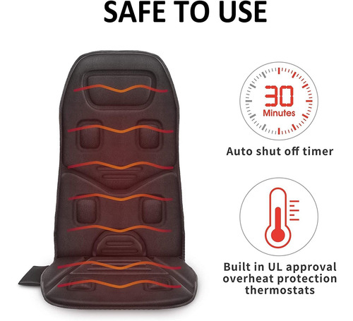 Comfier Cojín De Asiento De Masaje Con Calor  10 Motores De