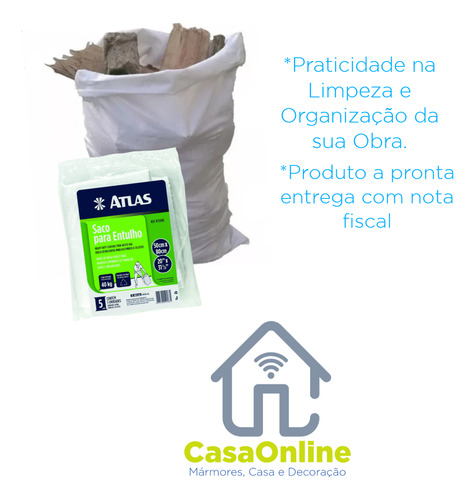 Sacaria Sacos Ráfia 50x80cm Reciclagem Entulho Forte 40kg