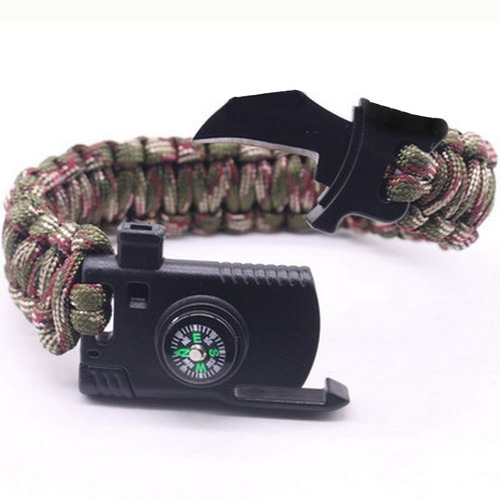 Pulsera Paracord Supervivencia Táctica 5 En 1 Camping +envío