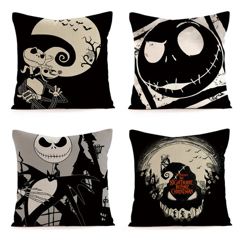 Para T 4 Fundas De Almohada Cuadradas De Halloween Jack
