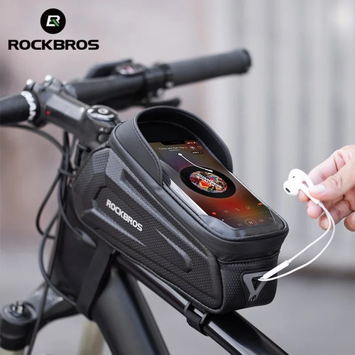 Imagen 2 de 4 de Bolso De Cuadro Bicicleta Porta Telefono Ciclismo Rockbros