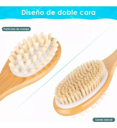 2pz Cepillo Baño Doble De Ducha Con Mango Largo Para Espalda