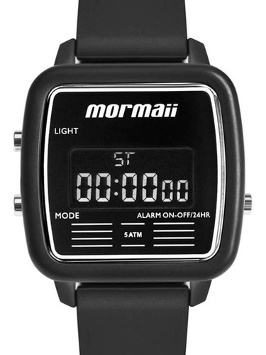 Relógio Mormaii Digital Unissex Mojh02av/k8p Cor Da Correia Preto Cor Do Bisel Preto Cor Do Fundo Preto