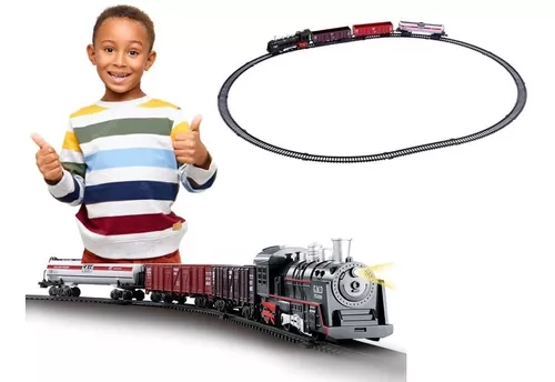 Ferrorama trem locomotiva brinquedo crianca luz 15 pecas infantil abmida