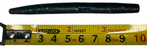Senko Gusano Plástico Pesca 4 Pulgadas Señuelo 10pz Texas Black Blue Flake