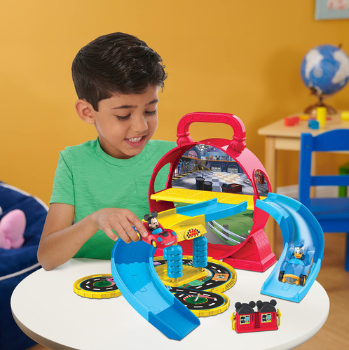 Playset Disney Junior Mickey Mouse Stow N Go Garage Con 2 Co