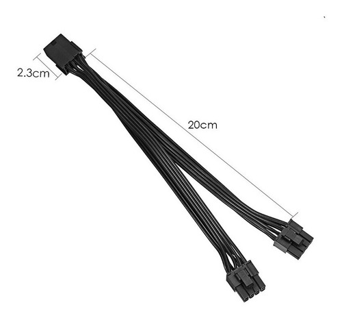 Imagem 6 de 6 de Cabo Adaptador 8 Pinos Pci-e Para 2x 8 (6 +2) Vga Gpu 18awg