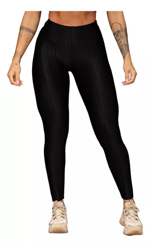 Calça Legging 3D Poliamida Básico Cintura Alta Grossa Fitness Academia Ou  Dia A Dia - Preto