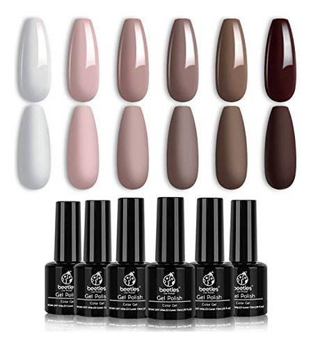 Juego De Esmaltes Para Uñas De Gel Coleccion Coffee 6 Pieza