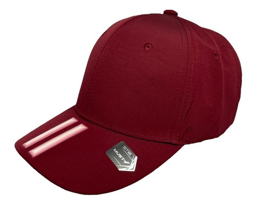 Gorra Lisa Con 2 Lineas Plasticas 3d Ajuste De Velcro