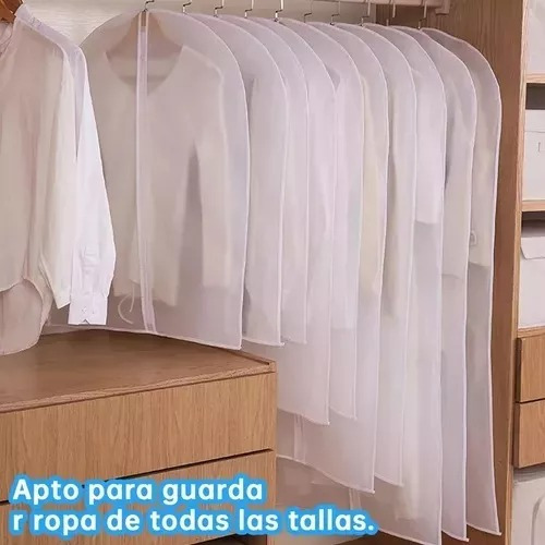 5 Bolsas Cubre 60x140 Polvo Fundas Para Vestidos Trajes Blan Blanco