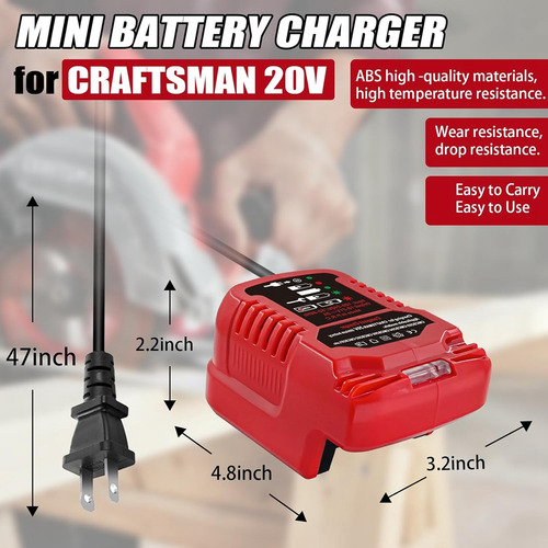 Cargador De Batería Crystal Para Craftsman V20, 20 V Como Má