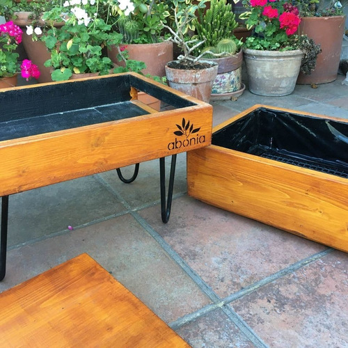 Imagen 6 de 9 de Compostera Abonia Madera Reciclada 40 L Balcón/patio/jardín