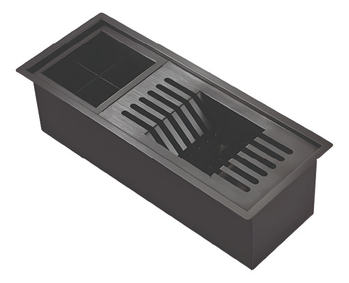 Canal Organizador Úmido Com Acessorios Black Matte 47x19x15