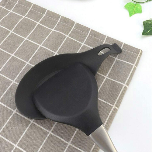 Porta Cucharon De Silicona Soporte Para Cuchara Reposa Color Verde Agua