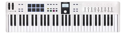 Teclado Controlador Midi Usb Arturia Keylab Essential 61 Mk3 White Branco Com 61 Teclas E 8 Pads