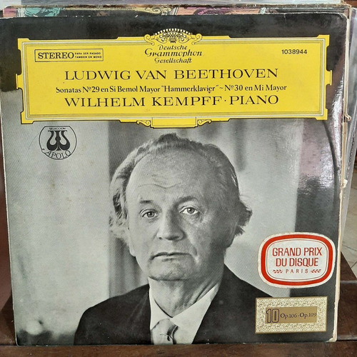 Vinilo Wilhelm Kempff Piano Ludwig Van Beethoven H Cl2