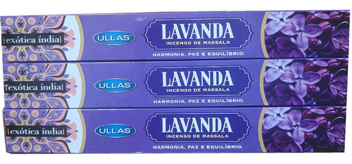 Incenso De Massala Lavanda Harmonia Paz Ullas Kit 3 Unid.