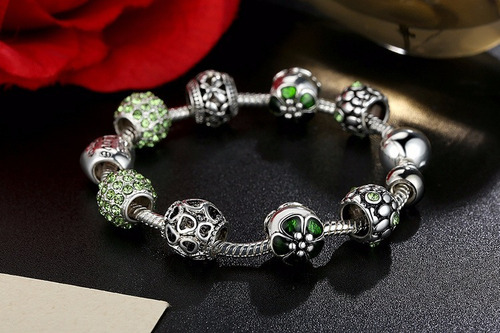 Pulseras De Plata Mujer Con Encantos Chapa Plata Fina 925