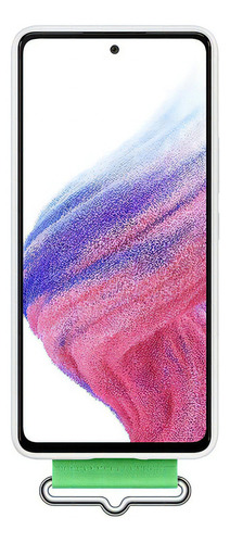 Samsung Silicone Cover Con Correa Para Galaxy A53 5g Color Blanco