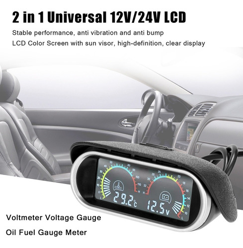 2 En 1 Coche Digital De Cristal Líquido Lcd Universal