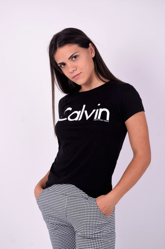Remeras Importadas Calvin Klein Negro Logo Blanco