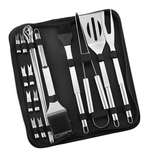 Utensilios De Barbacoa  20 Pcs Acero Inoxidable C/bolsa 