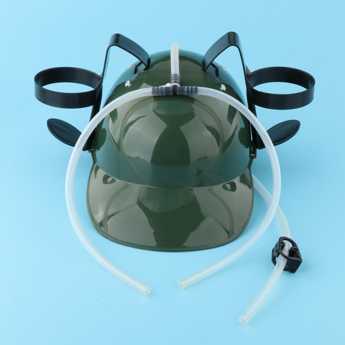 Capacete Engraçado Para Beber Com Suporte Para Lata Verde