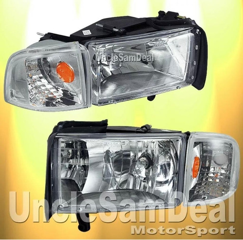 Set De Faros Claros Para Dodge Ram 94-01