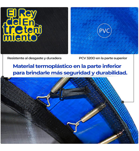 Imagen 7 de 7 de Cama Elástica Trampolín 183+ Cobertor + Red Colores - El Rey