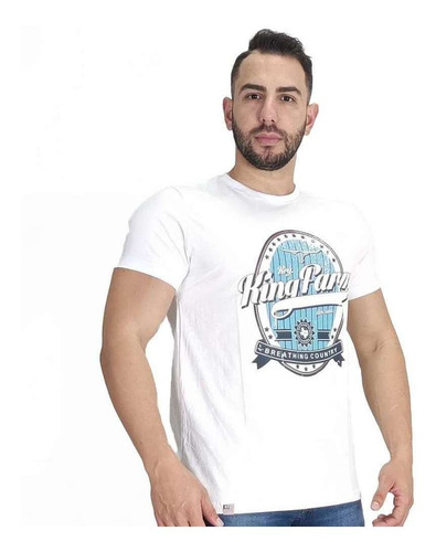 Camiseta King Farm Masculina Branca Estampada