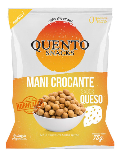 Mani Crocante Salado Sabor Queso Quento Snacks Horneados