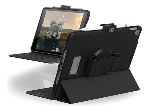 Funda Para iPad 10.2 Uag Scout Con Soporte Mano Rígido Negro