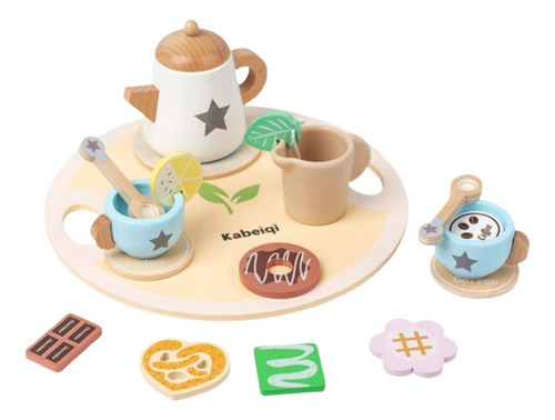 Mz Juego De Té De De Madera For Niños Pequeños, Juego Flor